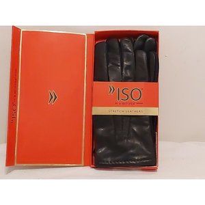 ISOTONER {ISO} STRETCHED LEATHER BLACK GLOVES. NIP Men's Large
